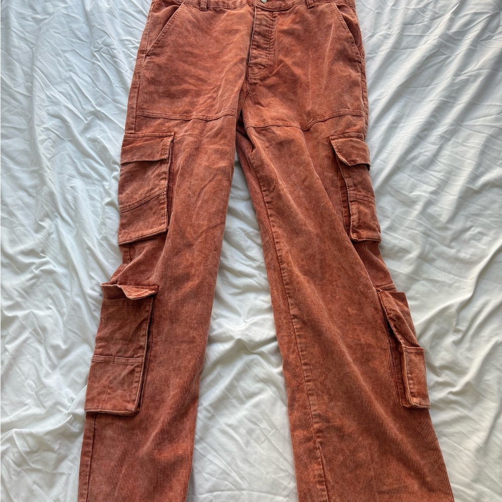 Boohoo Mens Rust Cargo Pants